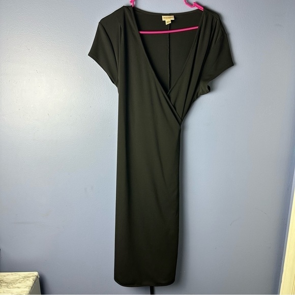 Isaac Mizrahi for target all black elegant form fitting midi wrap dress Size XXL - Picture 7 of 10